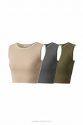 Ribbed Knit Crop Top - Fitted Summer Essential