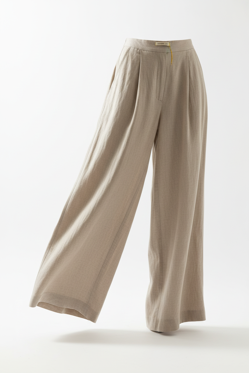 Wide-Leg Linen Trousers - Flowy Summer Pants