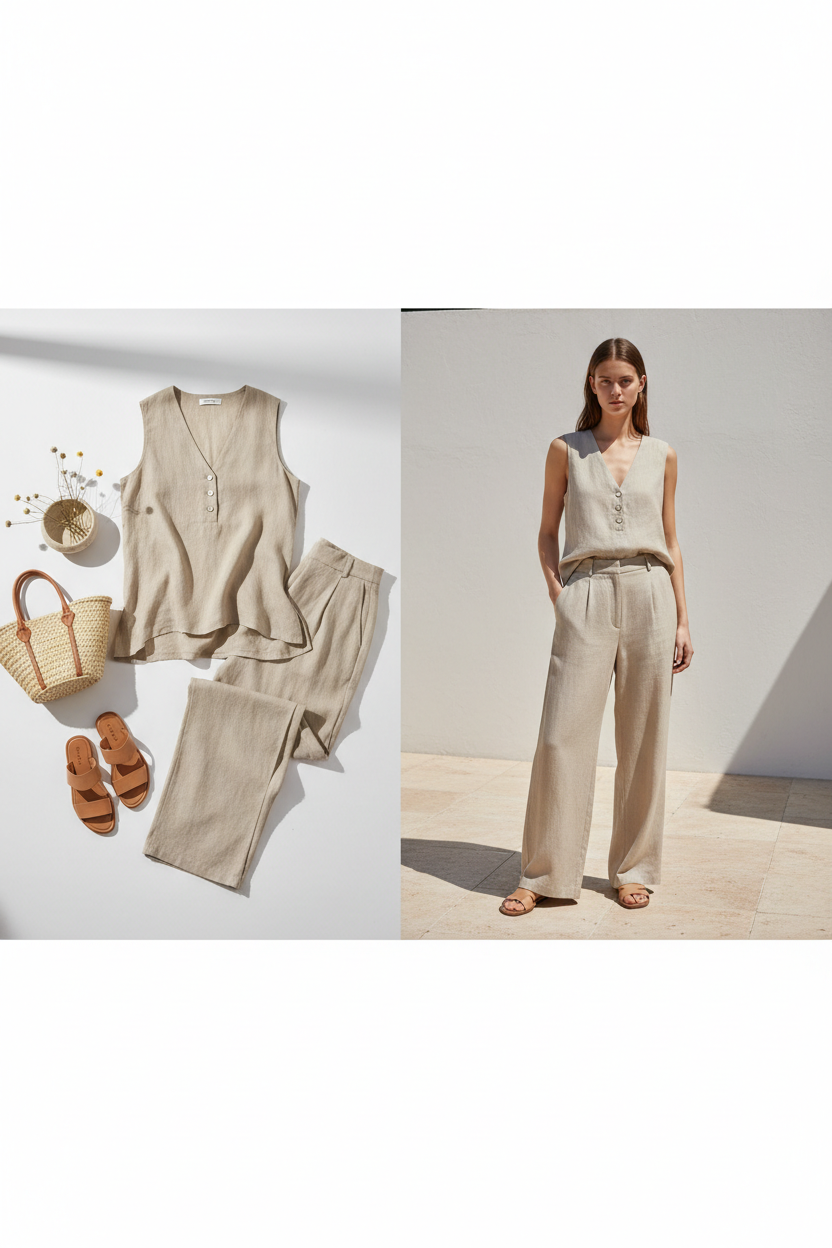Linen Co-ord Set - Premium Summer Matching Set